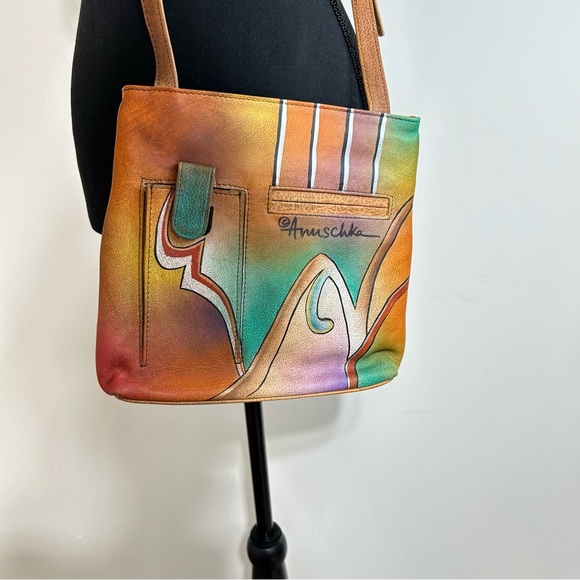 Anuschka Hand Painted Crossbody Leather Bag - Picture 12 of 15